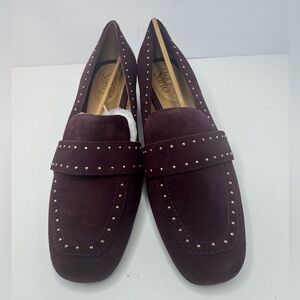 Franco Sarto Burgundy Studded Loafers Size 6M
